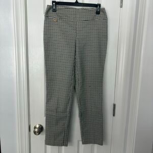 Lisette L Montréal Slim Ankle Pants Black White Geometric Print Size 6